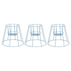 Set of 3 Small Pigeon Blue Cibele Plant Stand by OK Design