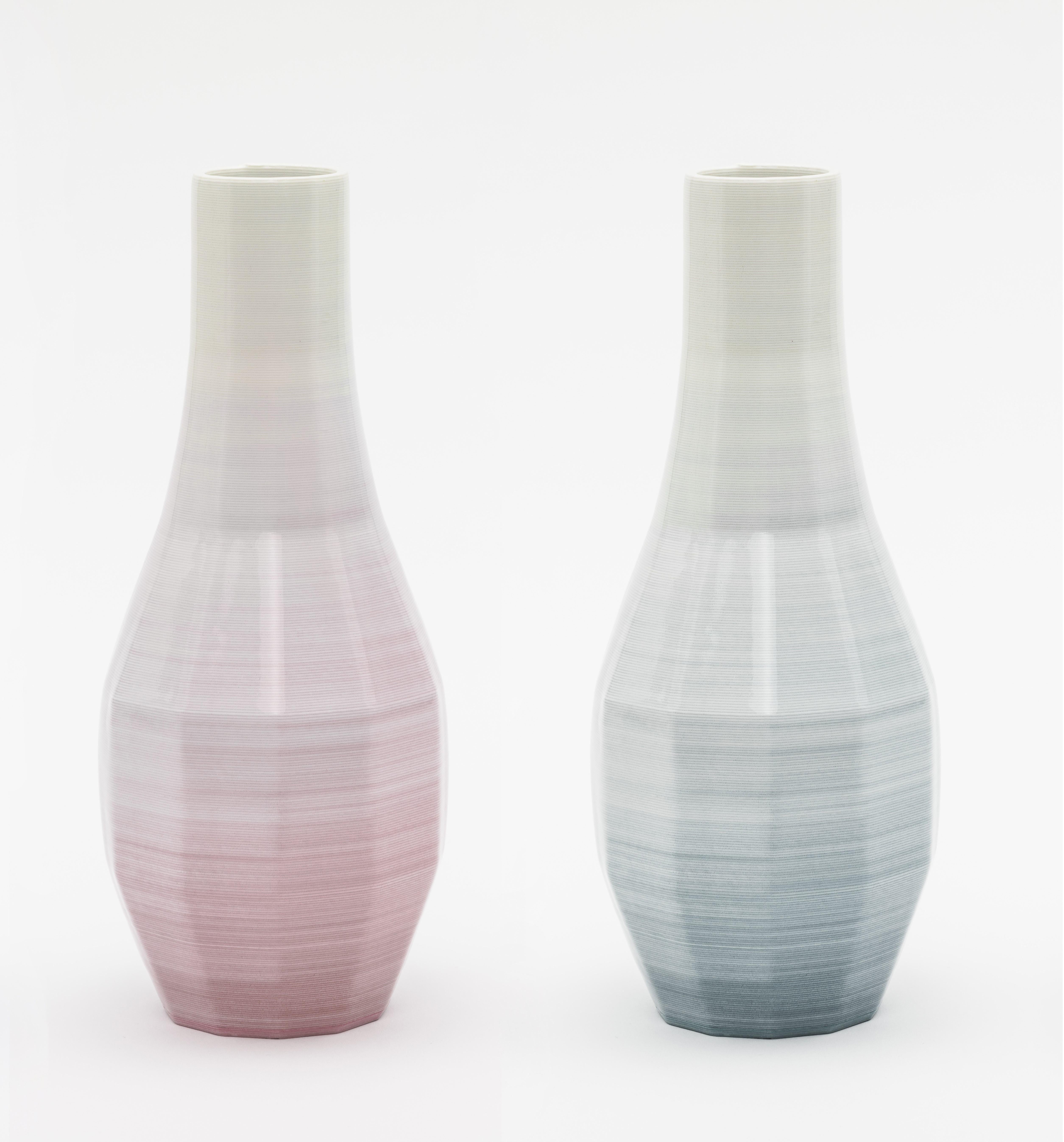 Austrian Set of 3 Small Porcelain Gradient Vase by Philipp Aduatz