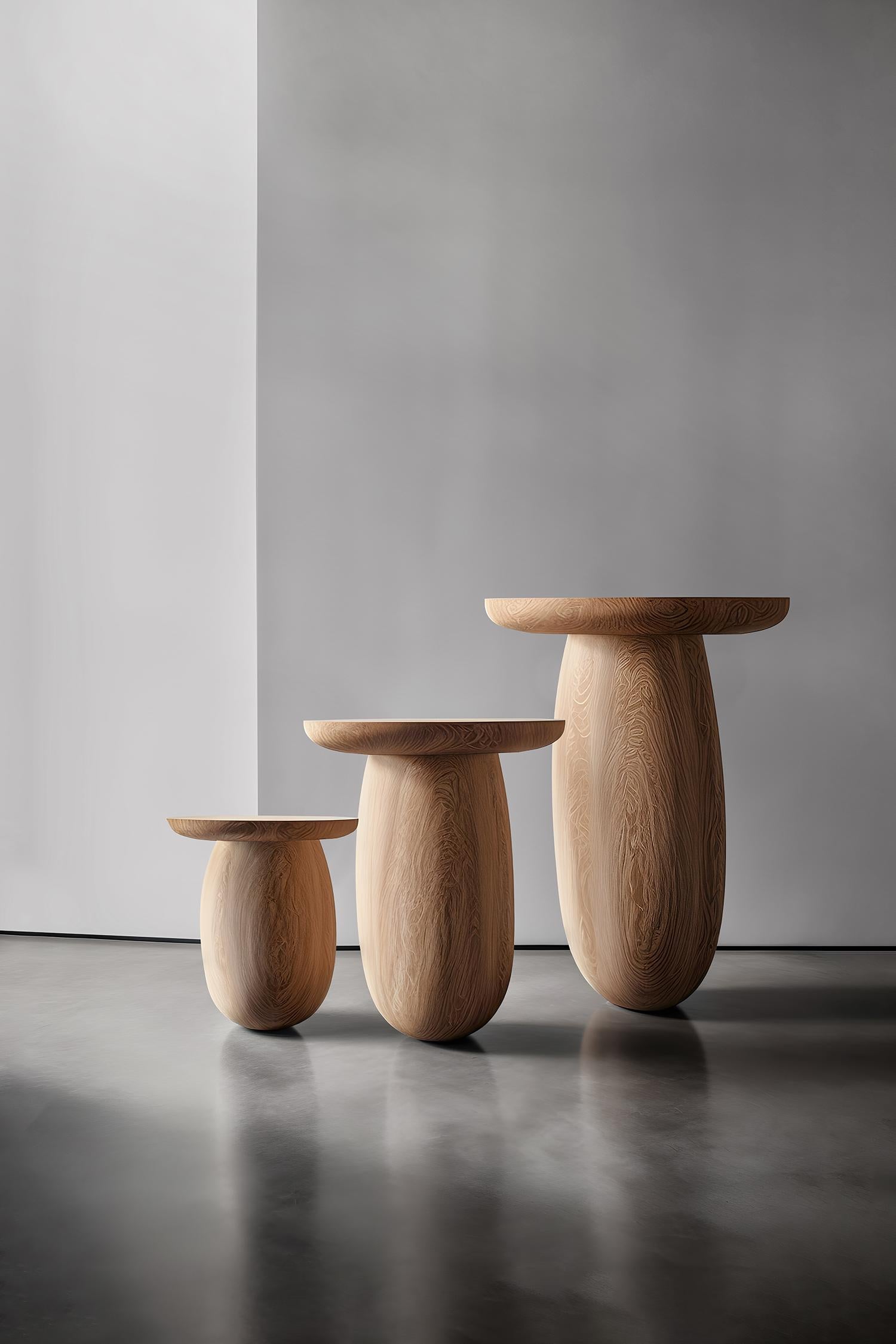 Set of 3 Small Tables, Side Tables, End Tables Samu Made of Solid Wood by Nono In New Condition For Sale In Estado de Mexico CP, Estado de Mexico