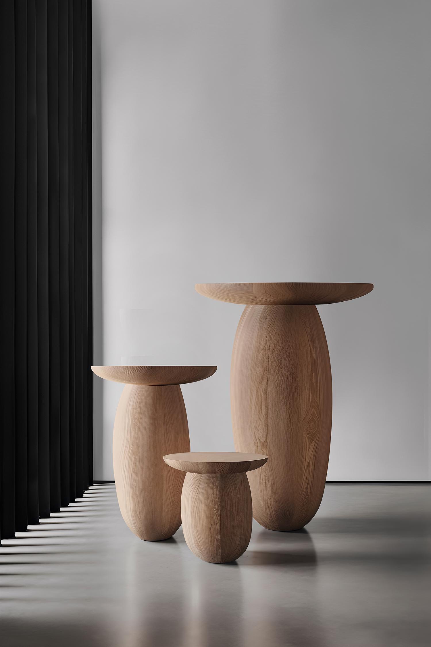 Contemporary Set of 3 Small Tables, Side Tables, End Tables Samu Made of Solid Wood by Nono For Sale