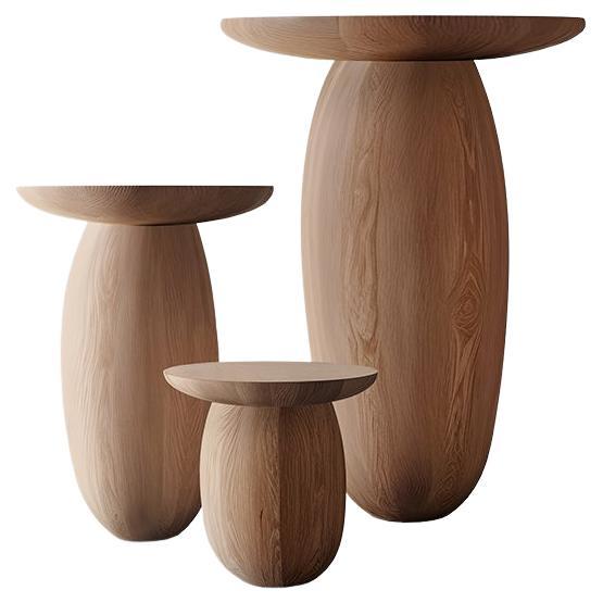 Set of 3 Small Tables, Side Tables, End Tables Samu Made of Solid Wood by Nono For Sale