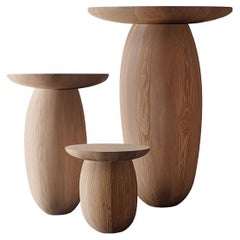 Set of 3 Small Tables, Side Tables, End Tables Samu Made of Solid Wood by Nono