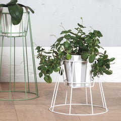 Set of 3 Small White Cibele Plant Stand by OK Design