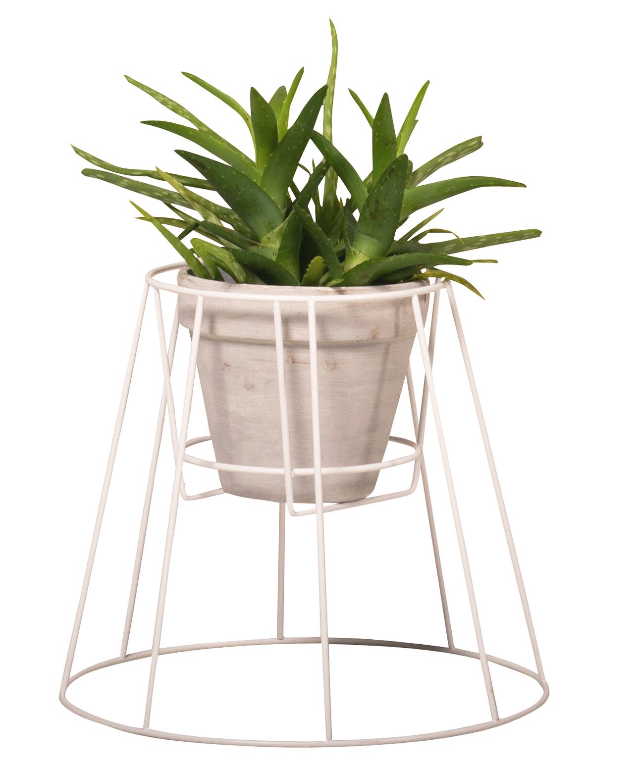 Metallo Set di 3 piccoli supporti per piante Cibele bianchi di OK Design in vendita