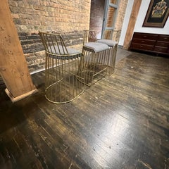 Ensemble de 3 tabourets de comptoir de mariée en laiton fumé par Reza Feiz Phase Design