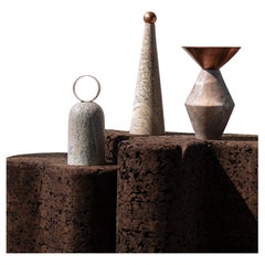 Set von 3 Quinteto-Skulpturen aus Seifenstein und Messing, hergestellt in Brasilien