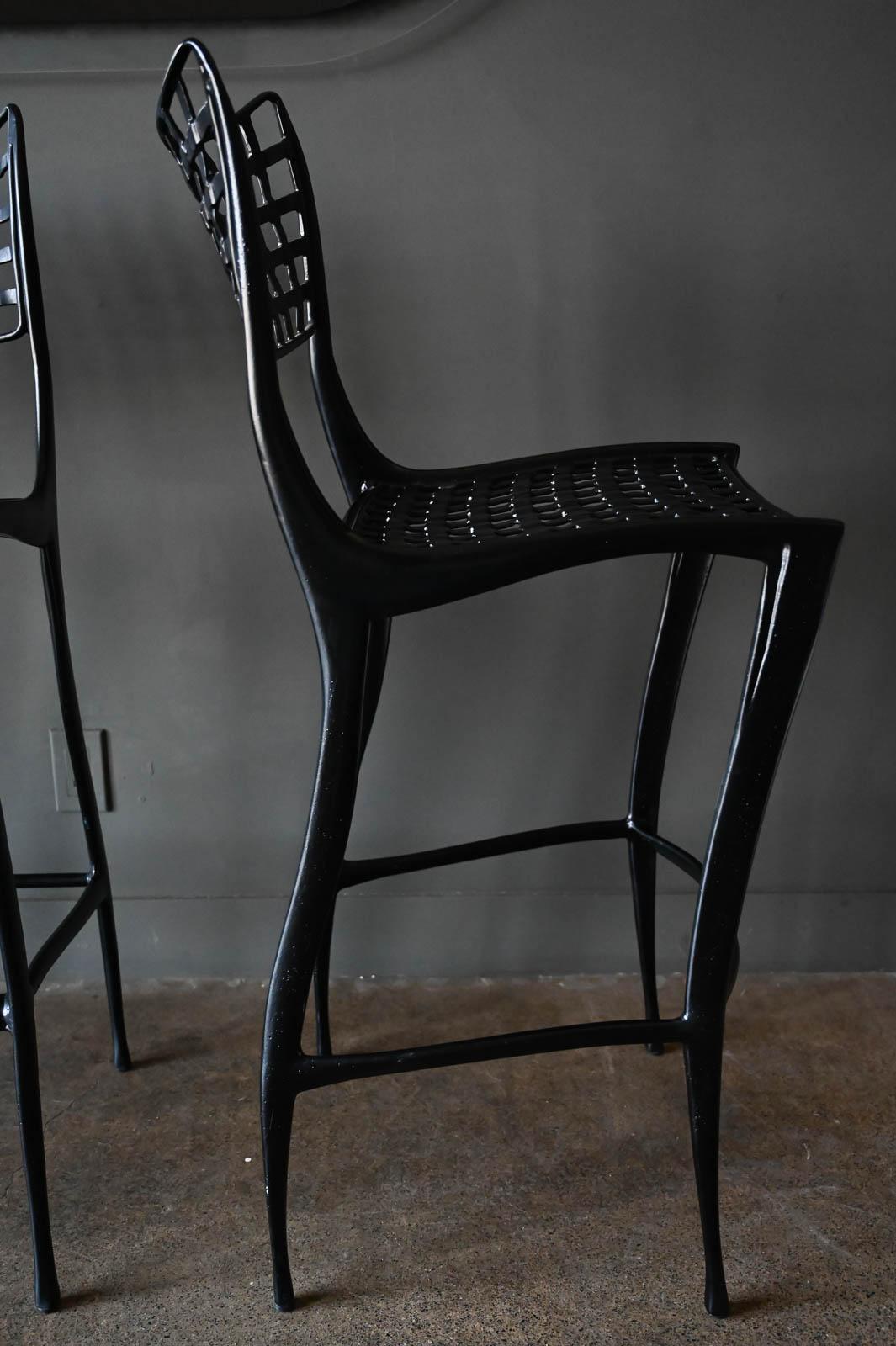 Cast Set of 3 Sol y Luna Gazelle Bar Stools by Dan Johnson, 1980