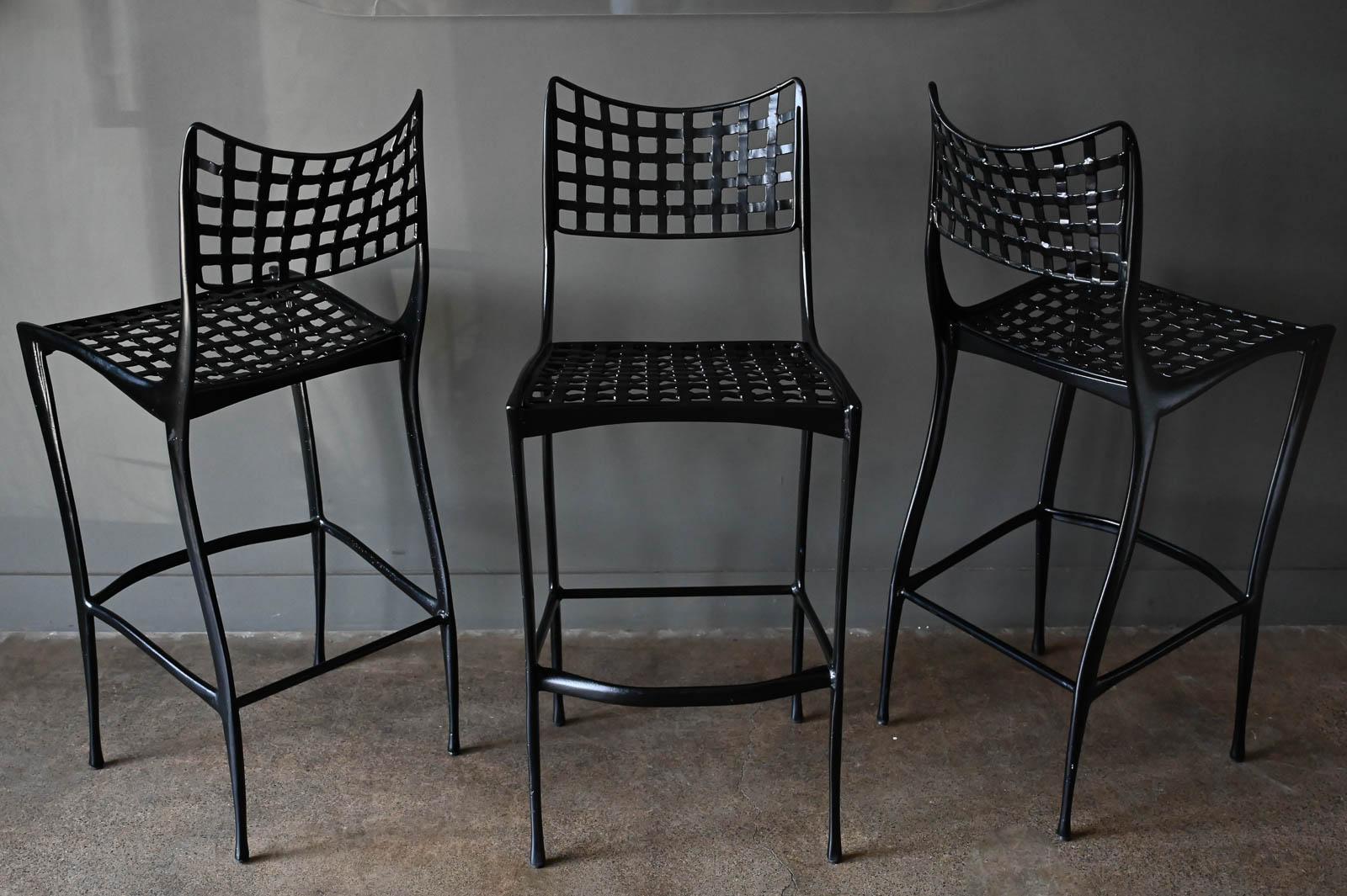 Late 20th Century Set of 3 Sol y Luna Gazelle Bar Stools by Dan Johnson, 1980