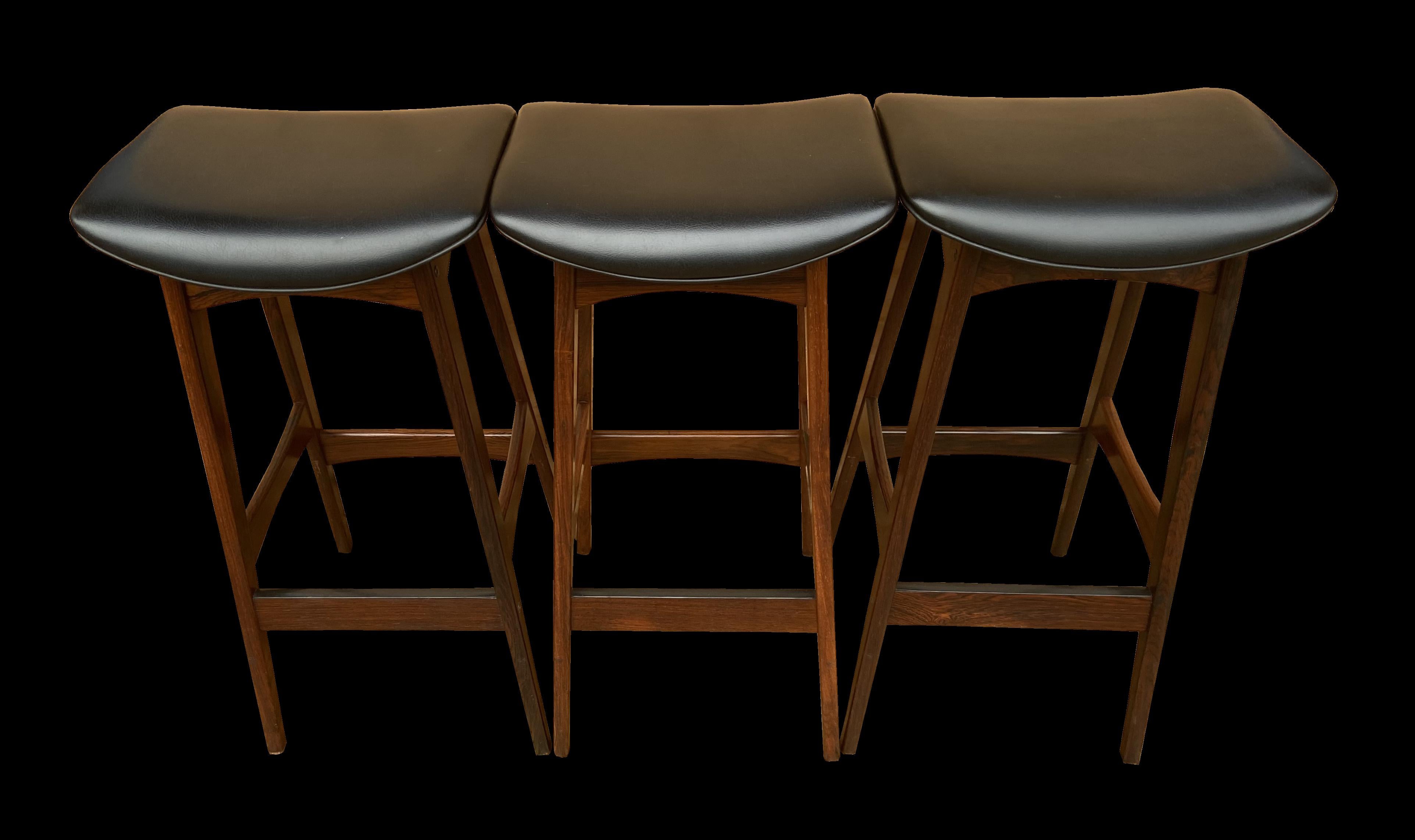 These are beautiful stools in great original condition, and because they are made from solid Santos Rosewood the are not subject to CITES for import or export as this species (Machaerium Scleroxylon) is not on the endangered species list.