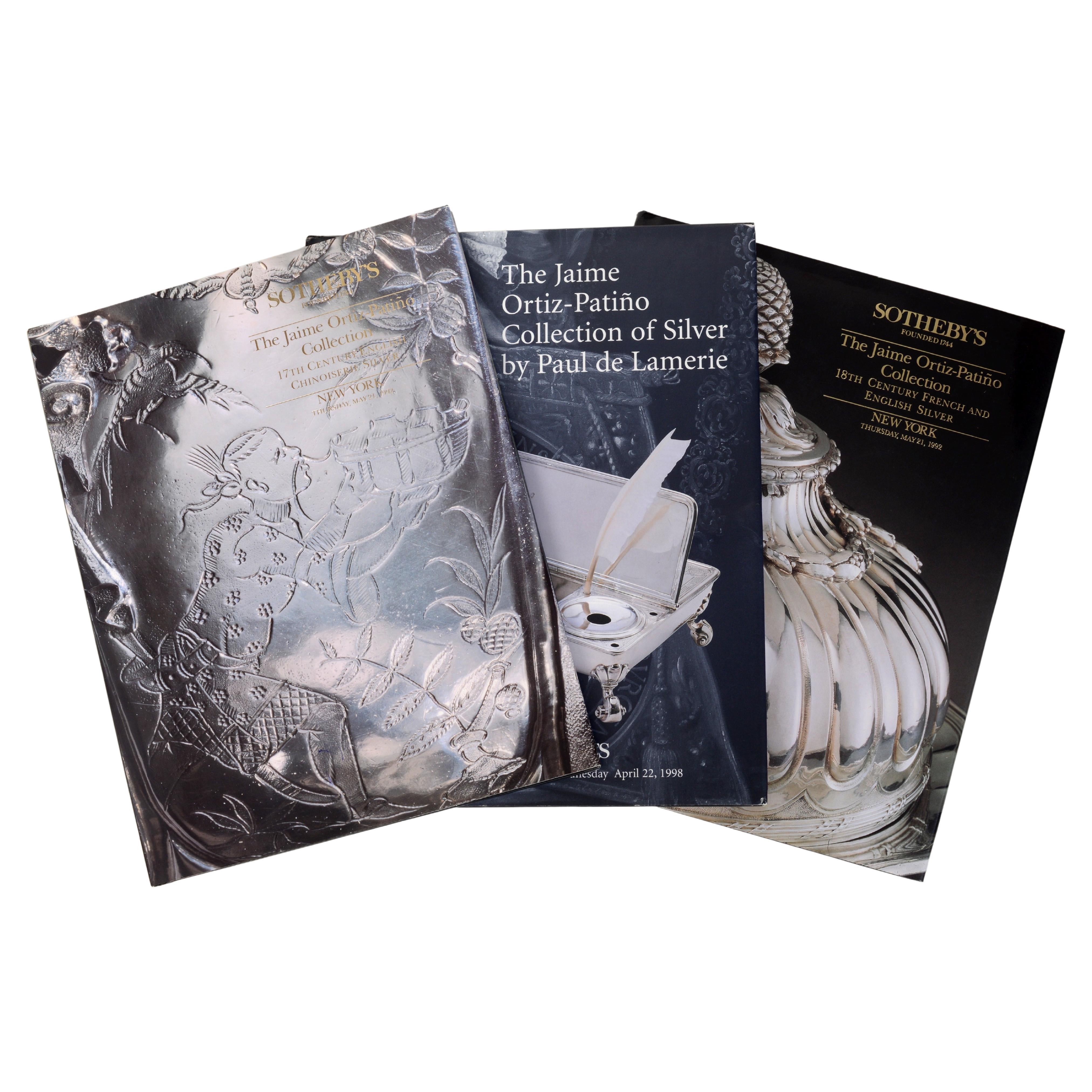 Ensemble de 3 catalogues de Sotheby's : Les collections d'argenterie de Jaime Ortiz-Patiño 
