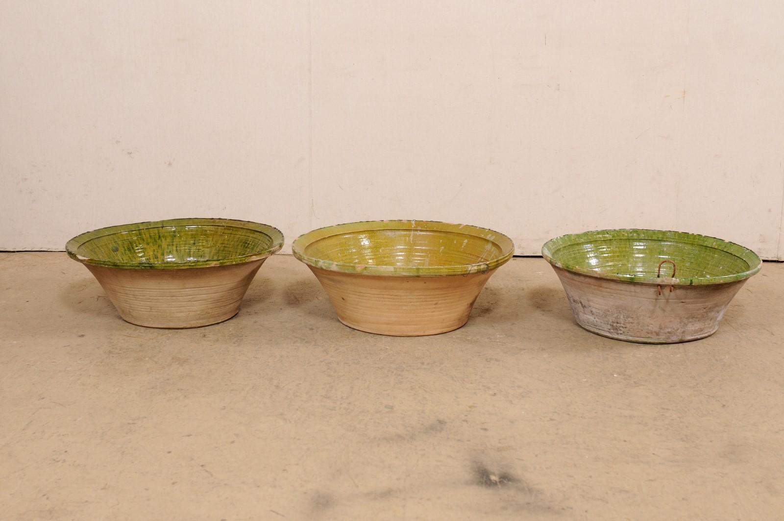 Set of 3 Spanish Antique Terracotta Bowls For Sale 6