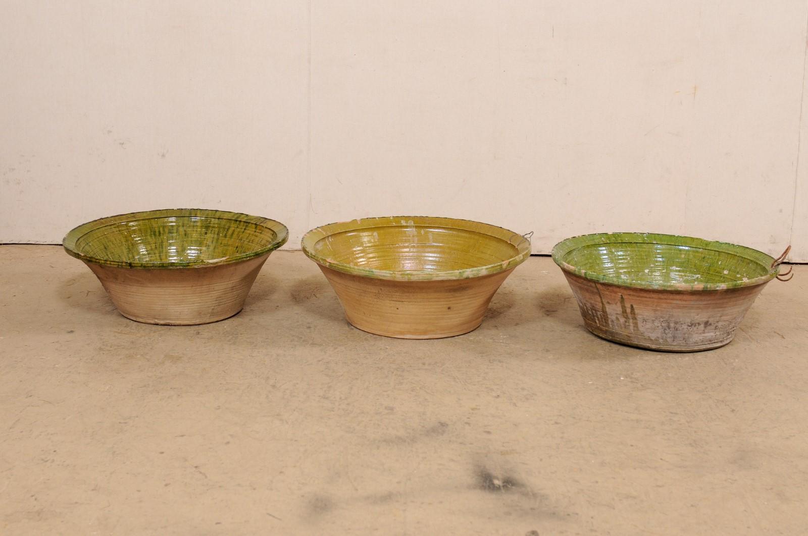 Set of 3 Spanish Antique Terracotta Bowls For Sale 7