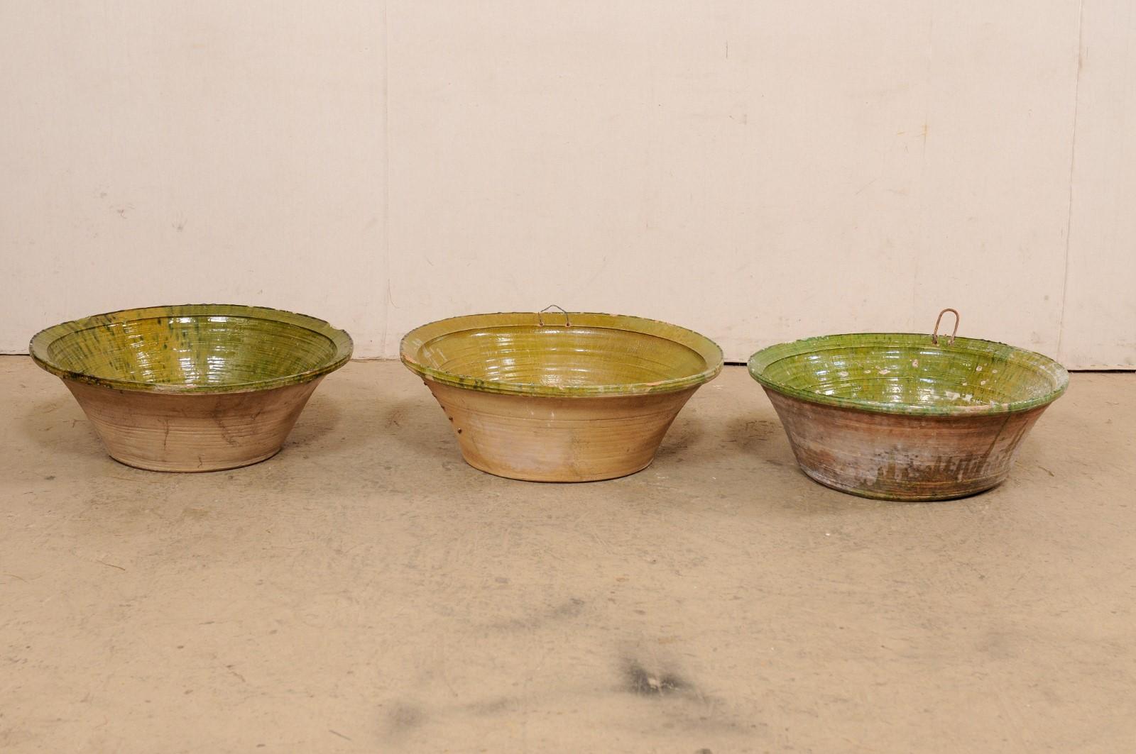 Set of 3 Spanish Antique Terracotta Bowls For Sale 8