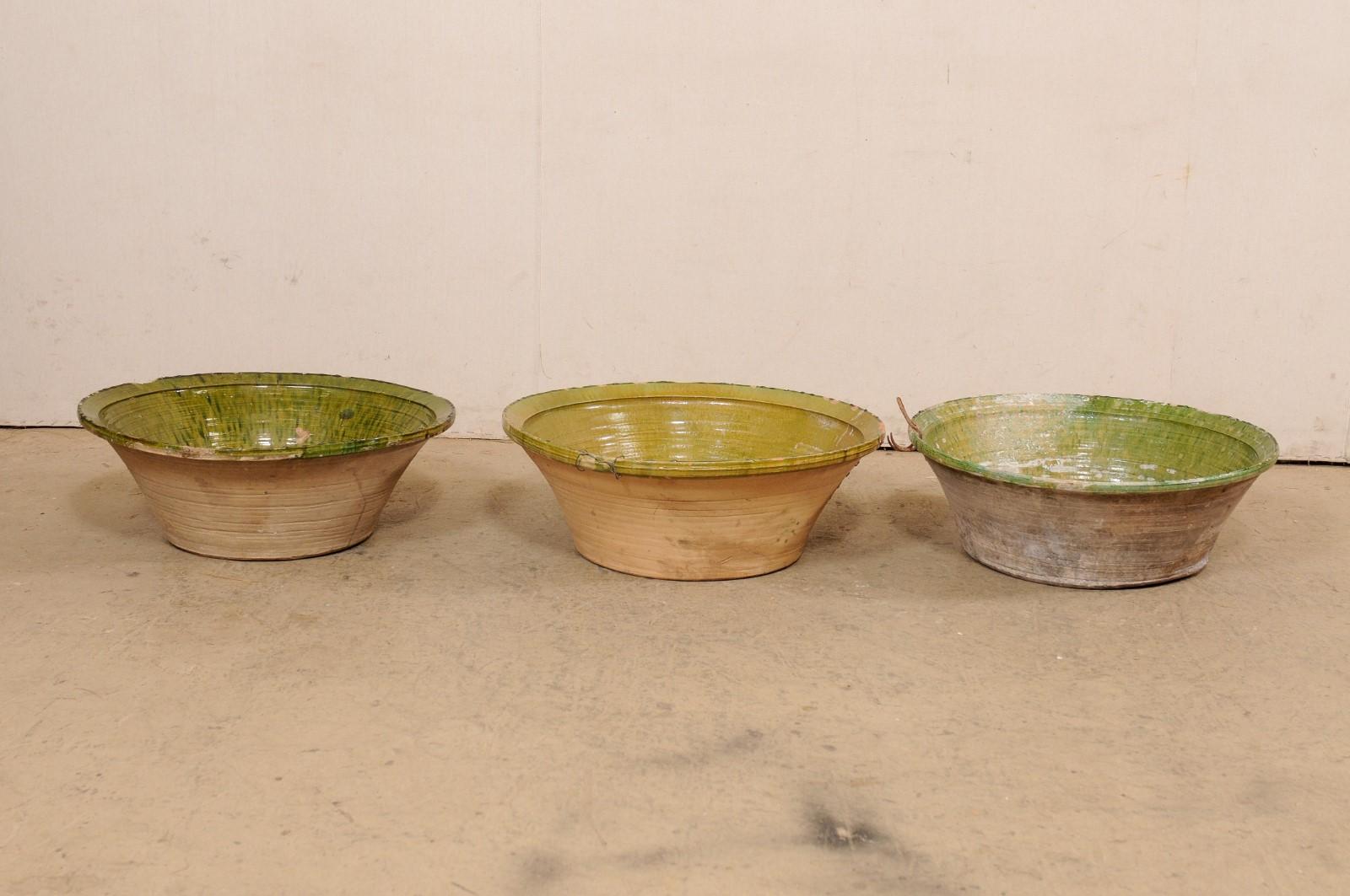 Set of 3 Spanish Antique Terracotta Bowls For Sale 5