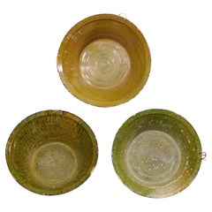 Set of 3 Spanish Used Terracotta Bowls