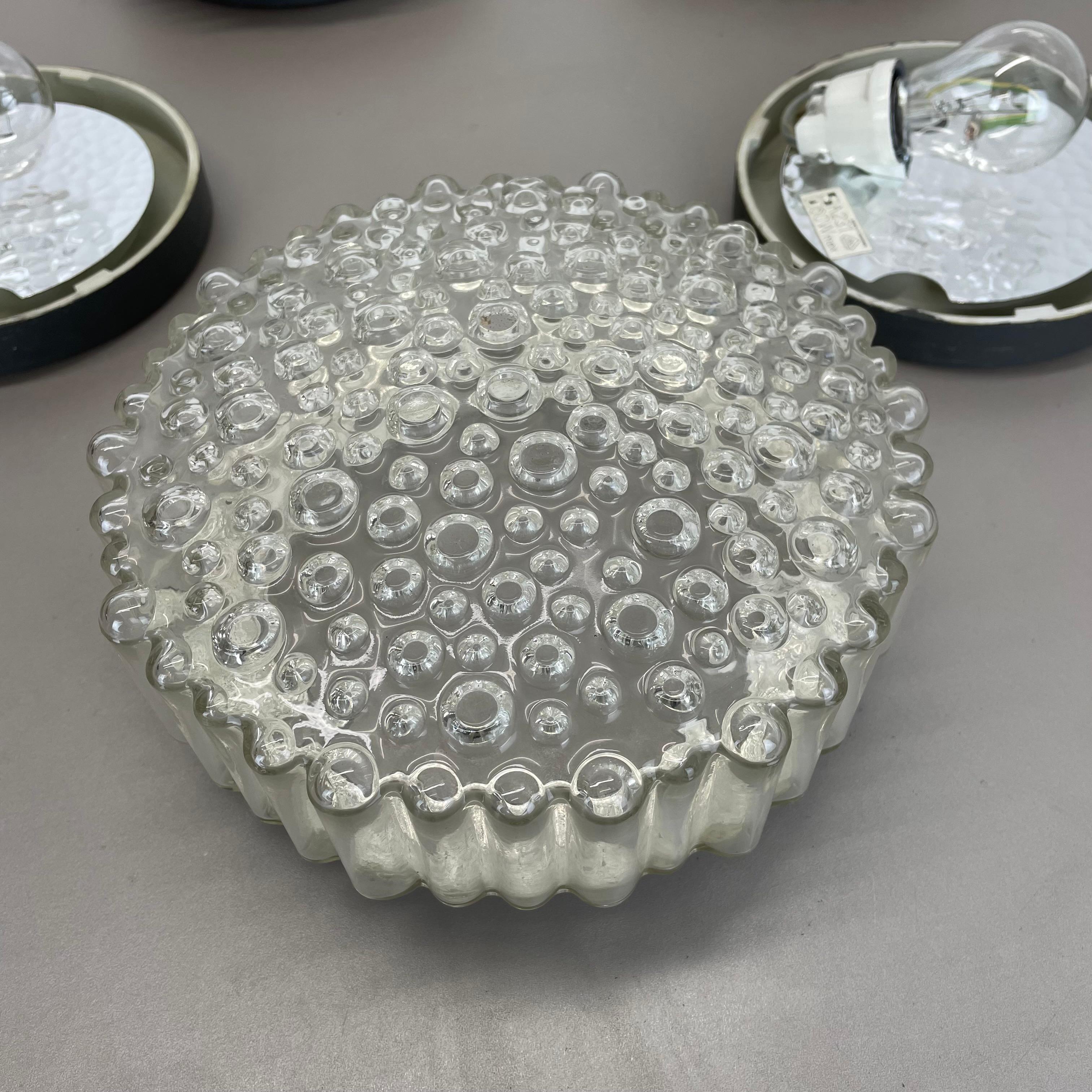 Set of 3 Sputnik Textured Bubble Wall Ceiling Light, Staff Leuchten Germany 1970 For Sale 4