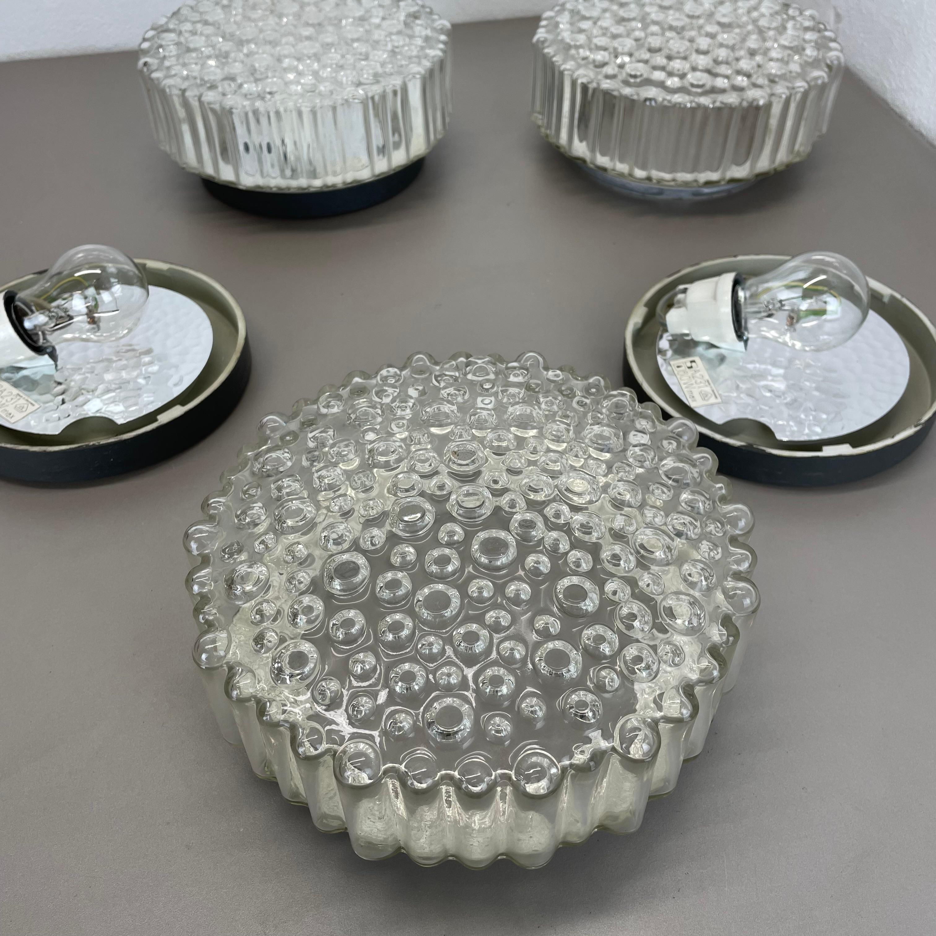 Set of 3 Sputnik Textured Bubble Wall Ceiling Light, Staff Leuchten Germany 1970 For Sale 5
