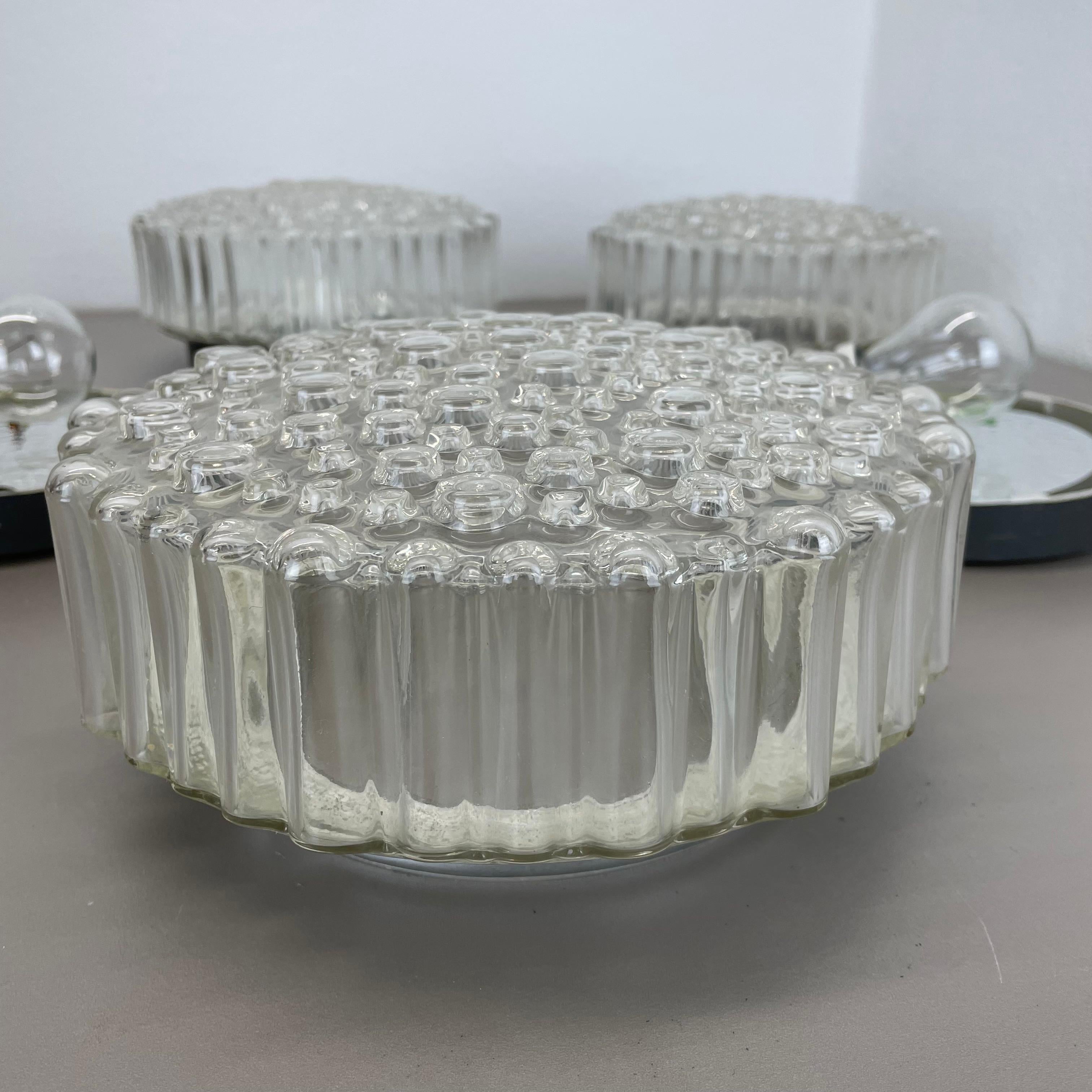 Set of 3 Sputnik Textured Bubble Wall Ceiling Light, Staff Leuchten Germany 1970 For Sale 6