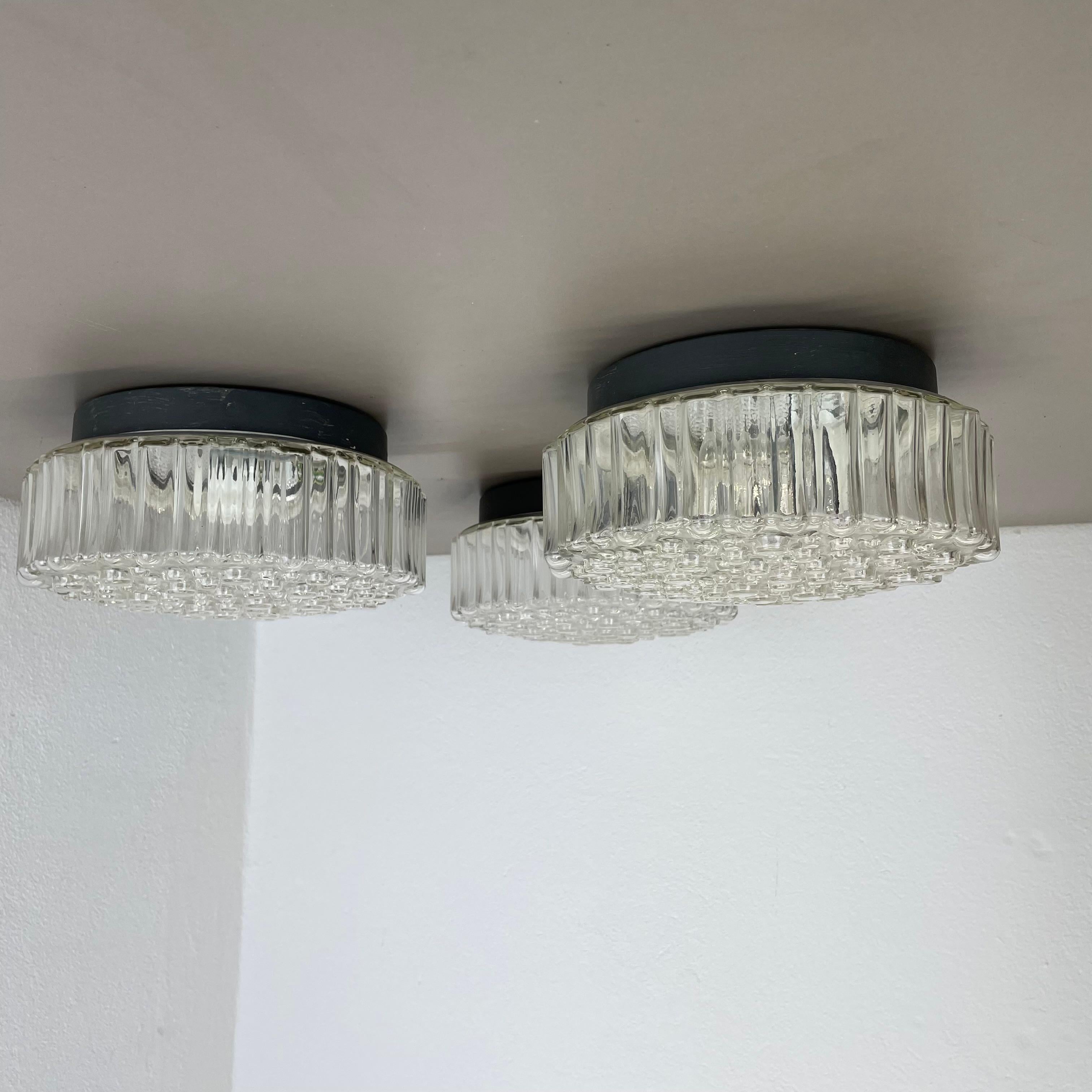 Set of 3 Sputnik Textured Bubble Wall Ceiling Light, Staff Leuchten Germany 1970 For Sale 10