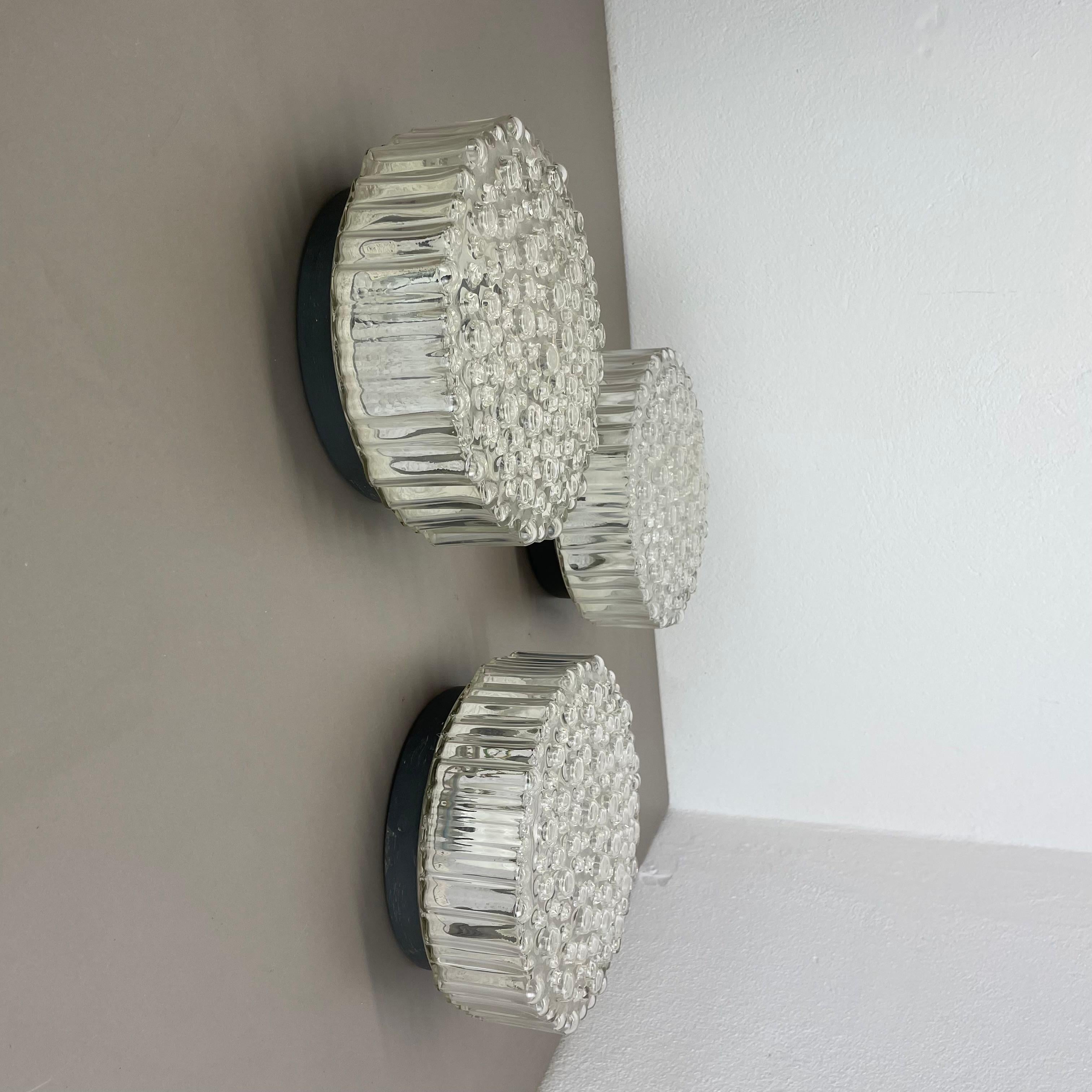 Set of 3 Sputnik Textured Bubble Wall Ceiling Light, Staff Leuchten Germany 1970 For Sale 11