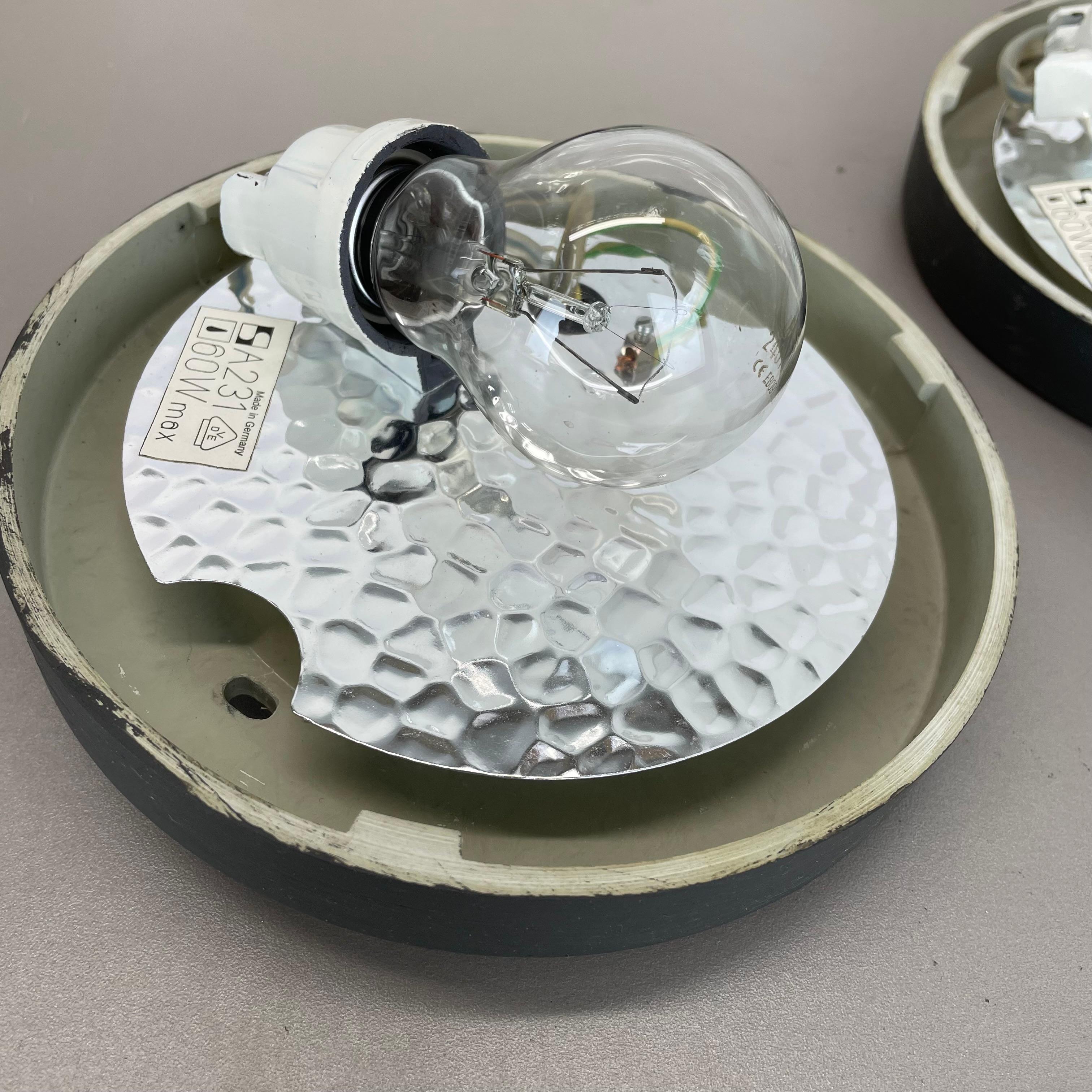 Set of 3 Sputnik Textured Bubble Wall Ceiling Light, Staff Leuchten Germany 1970 For Sale 1