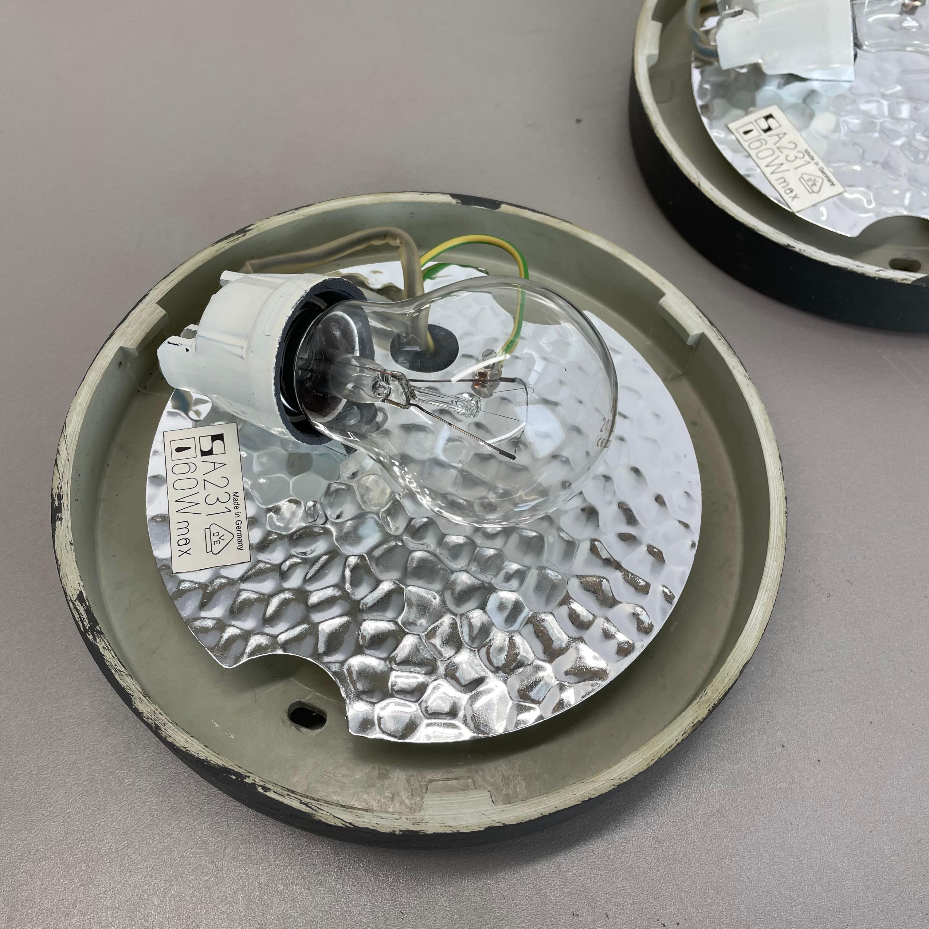 Set of 3 Sputnik Textured Bubble Wall Ceiling Light, Staff Leuchten Germany 1970 For Sale 3