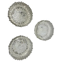 Ensemble de 3 plafonniers muraux à bulles texturées Spoutnik, Staff Leuchten Allemagne 1970
