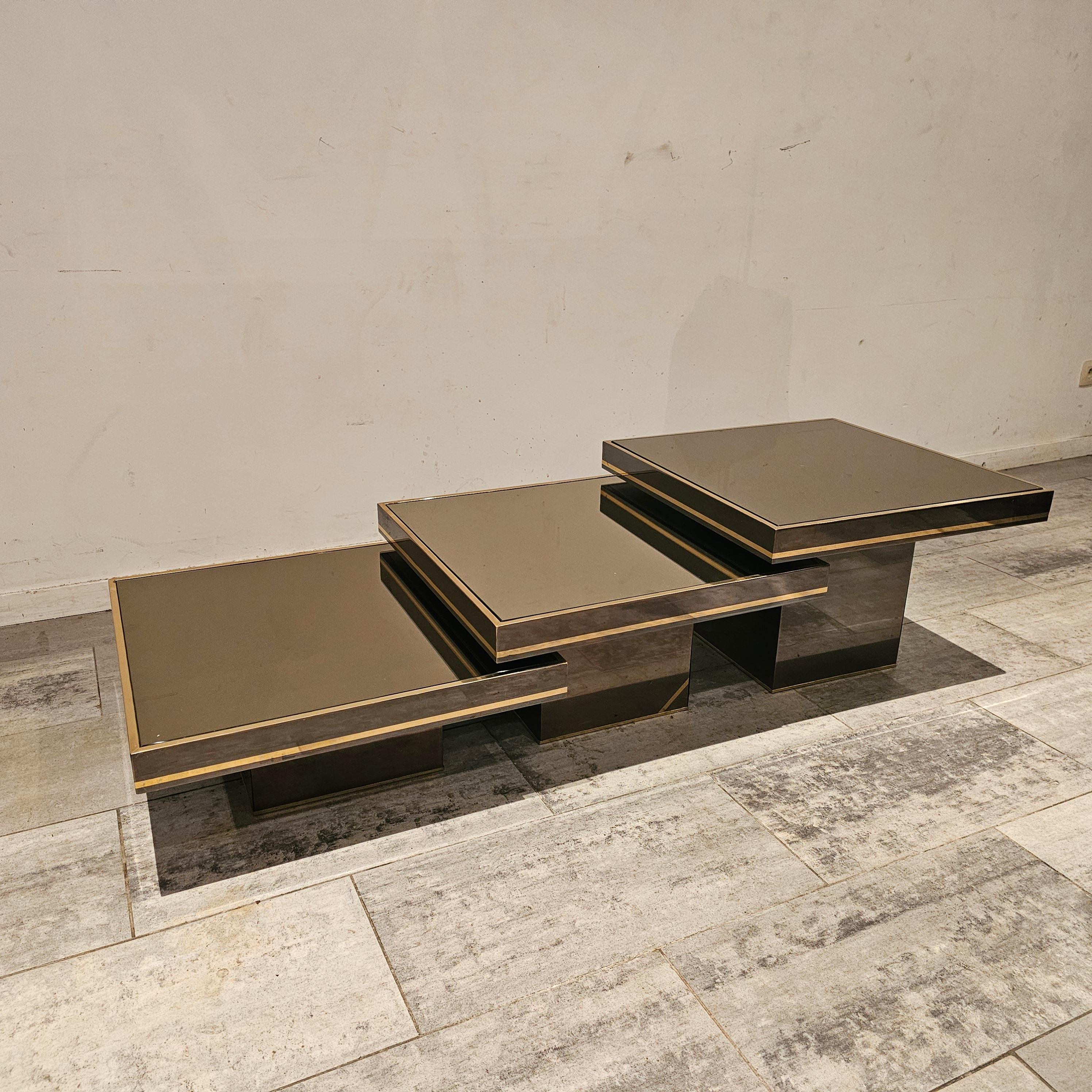 Ensemble de 3 tables gigognes carrées de BelgoChrom Bon état - En vente à Waasmunster, BE
