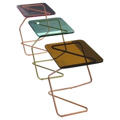 Ensemble de 3 tables d'appoint carrées par Rita Kettaneh