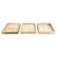Lot de 3 jardinières carrées Willy Guhl en Eternit