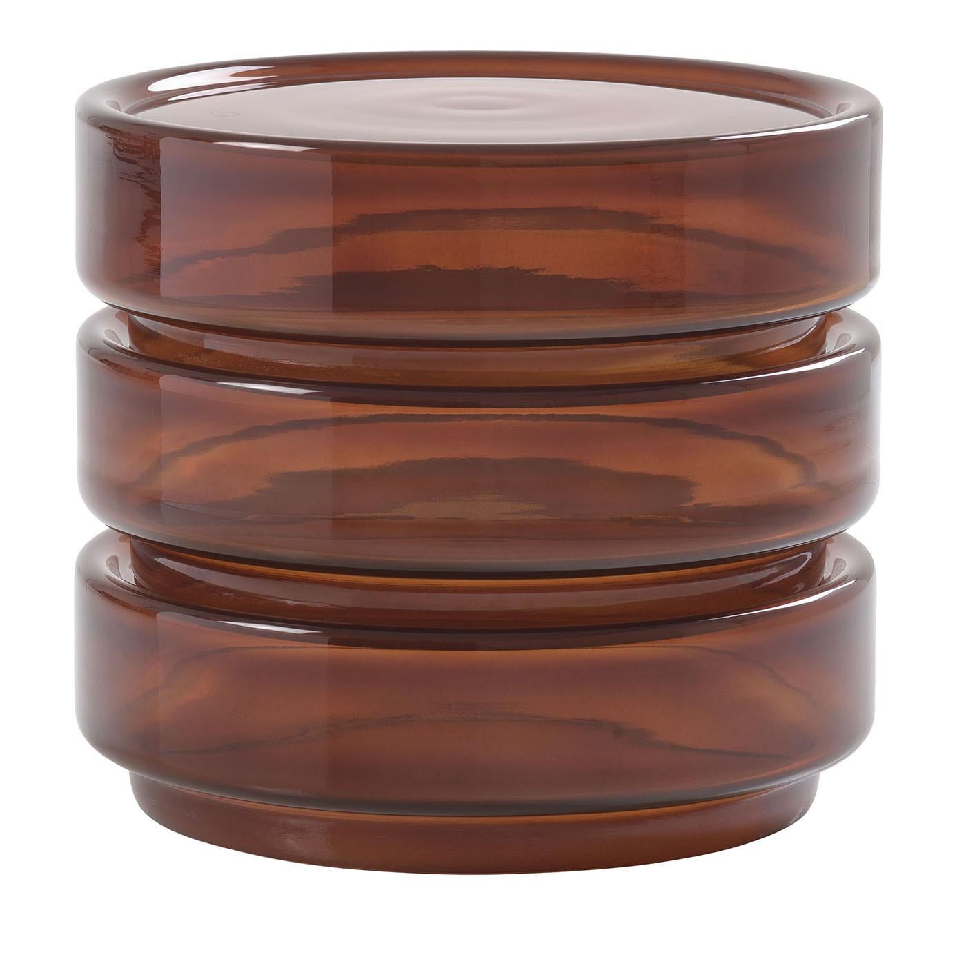 Set of 3 Stack 880 Amber Glass Modular Coffee Table by Niccolò Devetag In New Condition For Sale In Milan, IT