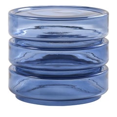 Set of 3 Stack 880 Blue Modular Glass Coffee Table By NiccolÃ² Devetag