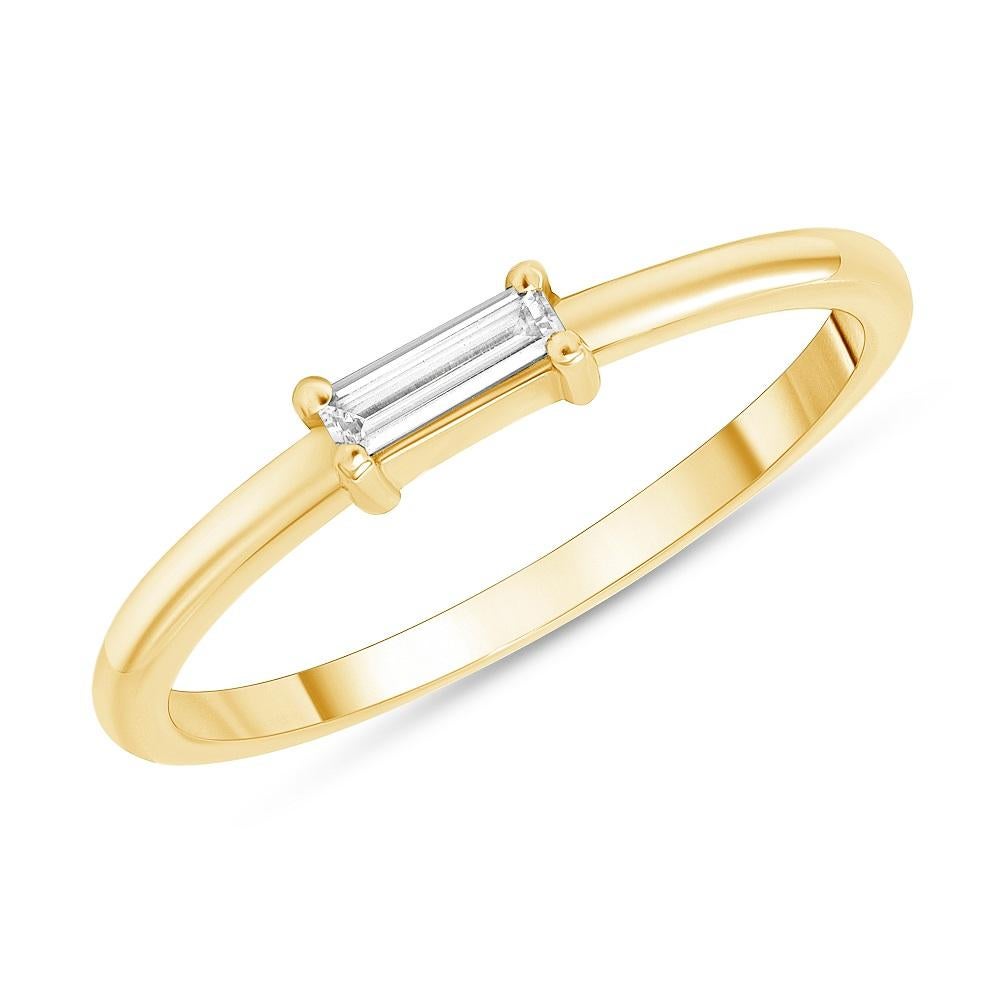 For Sale:  Set of 3 Stack-Able Baguette Diamond Rings in 14K Gold 0.30 Ct Tw 2