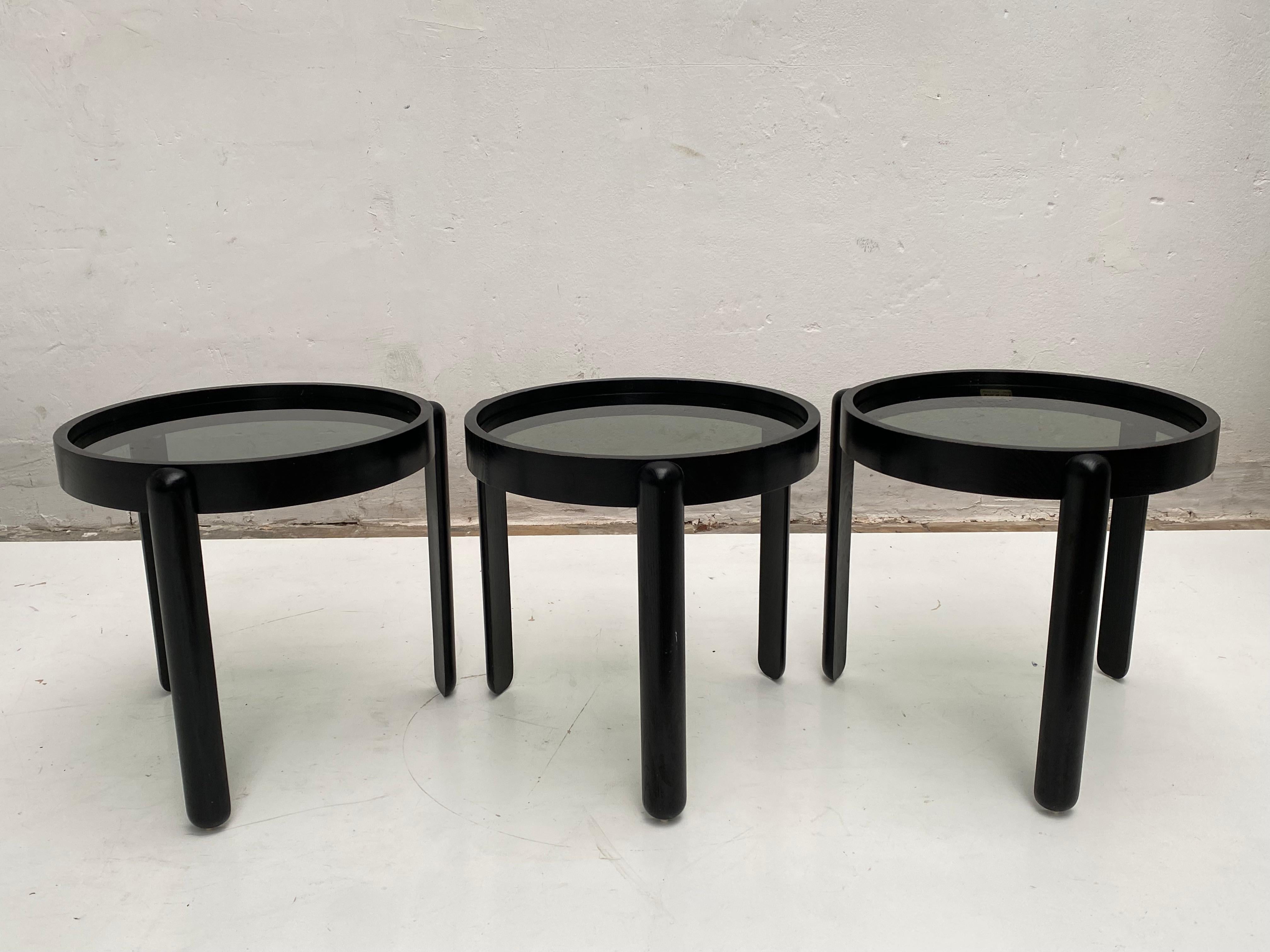 Set of 3 Stackable Side Tables by Porada Arredi Cabiate Made in Italy 1970's  For Sale 7