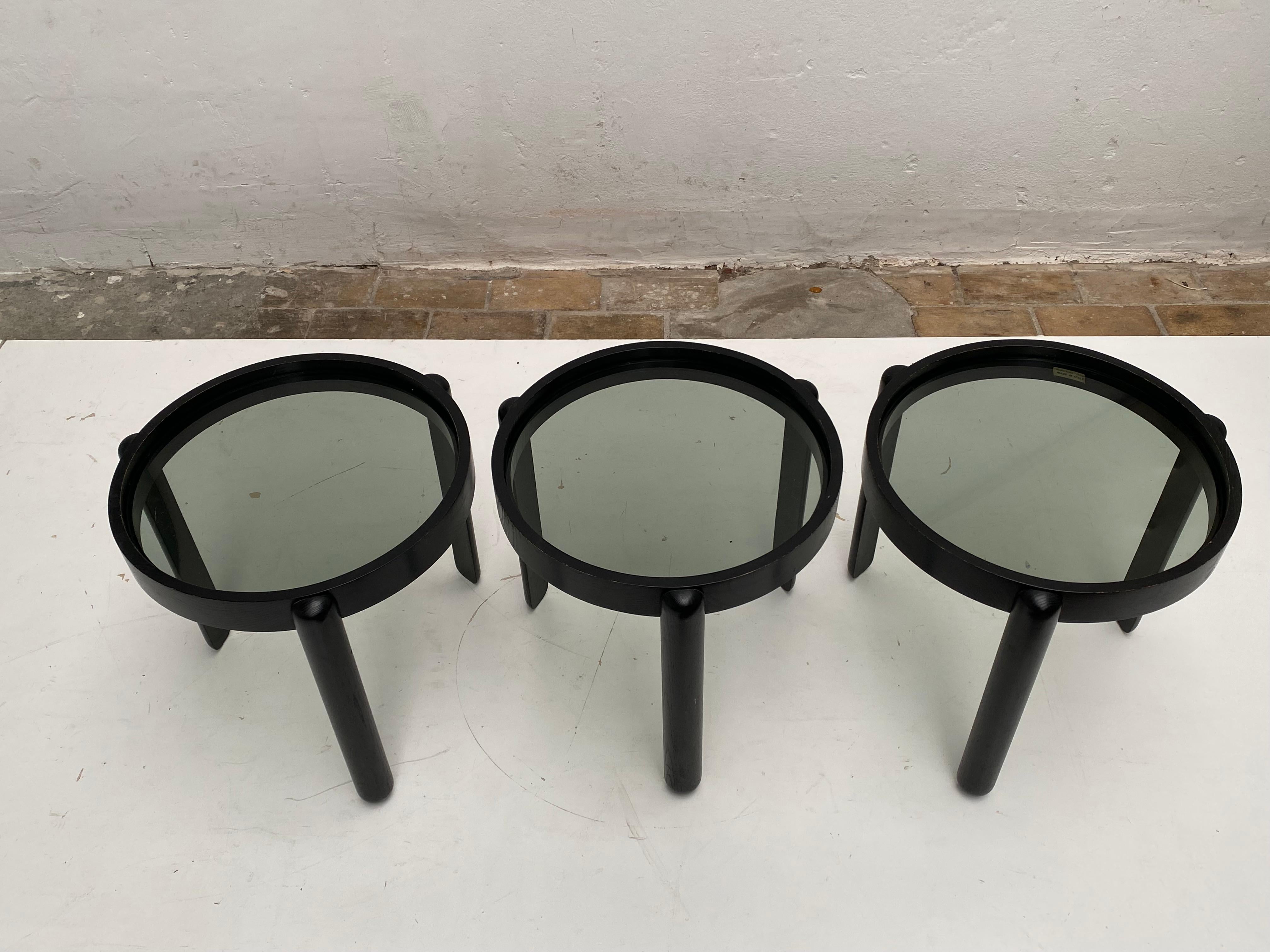 Set of 3 Stackable Side Tables by Porada Arredi Cabiate Made in Italy 1970's  For Sale 8