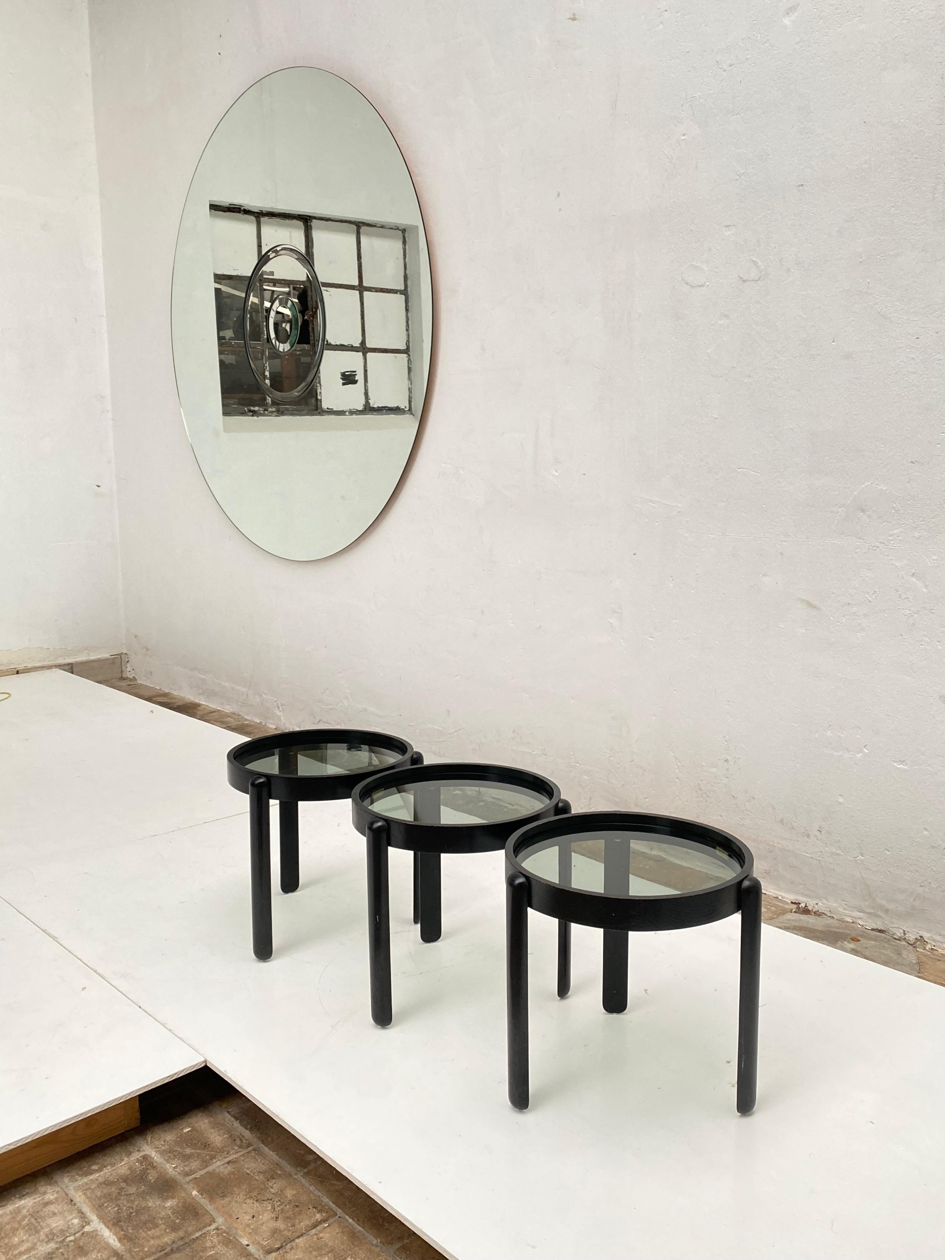 Set of 3 Stackable Side Tables by Porada Arredi Cabiate Made in Italy 1970's  For Sale 9