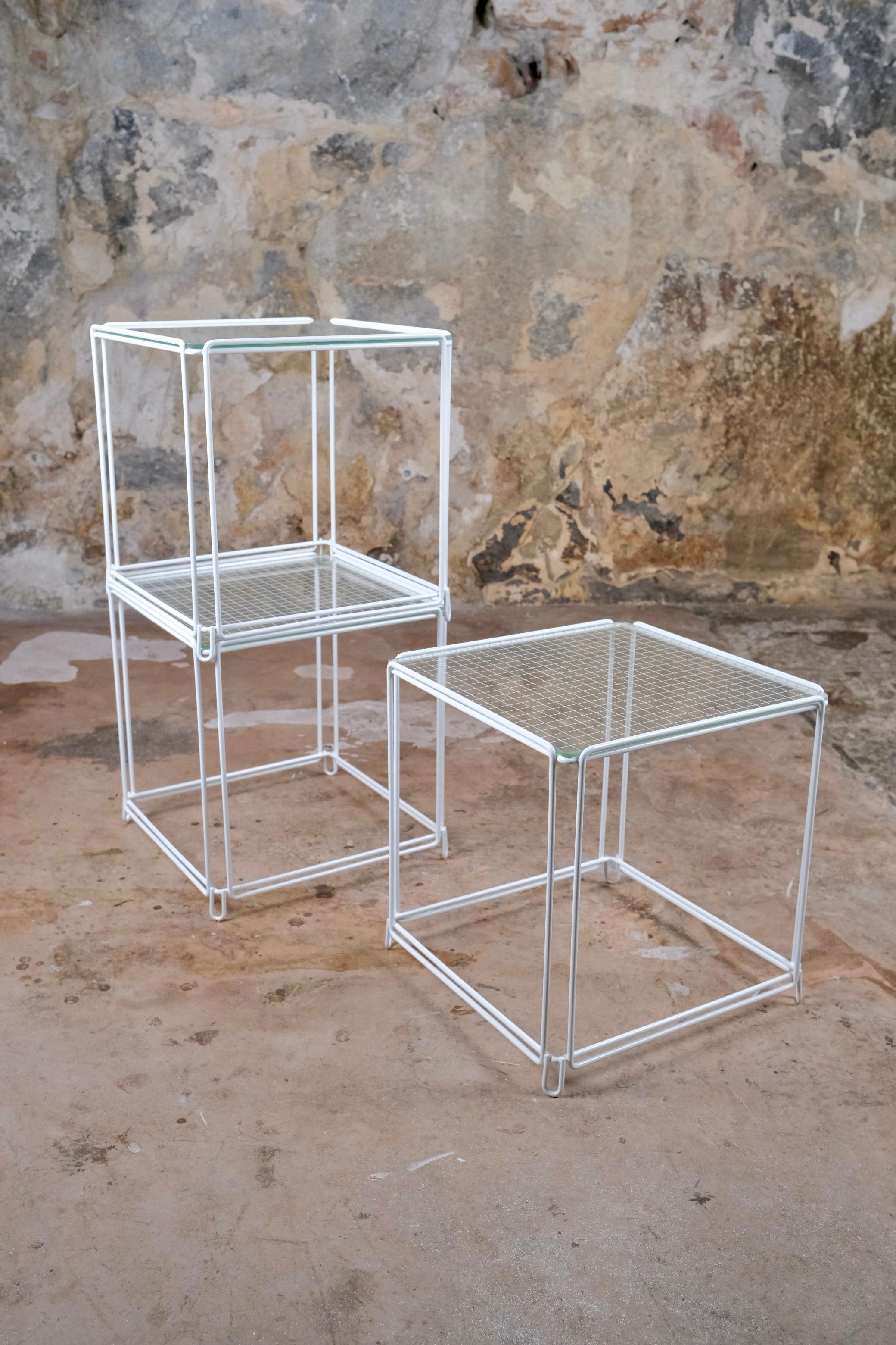 Set of 3 stackable side tables, Isocèle, by Max Sauze, 1970s 3