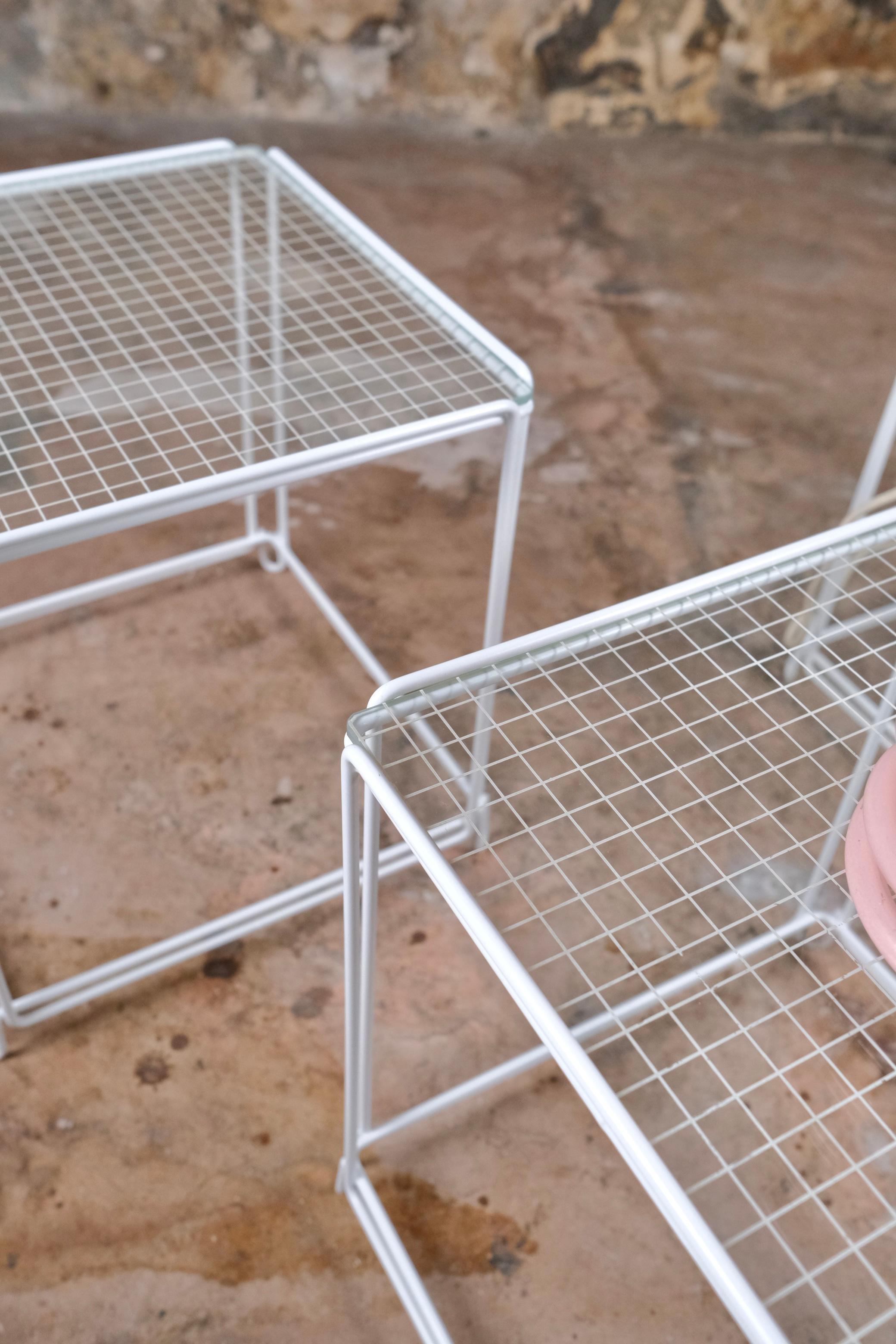 French Set of 3 stackable side tables, Isocèle, by Max Sauze, 1970s