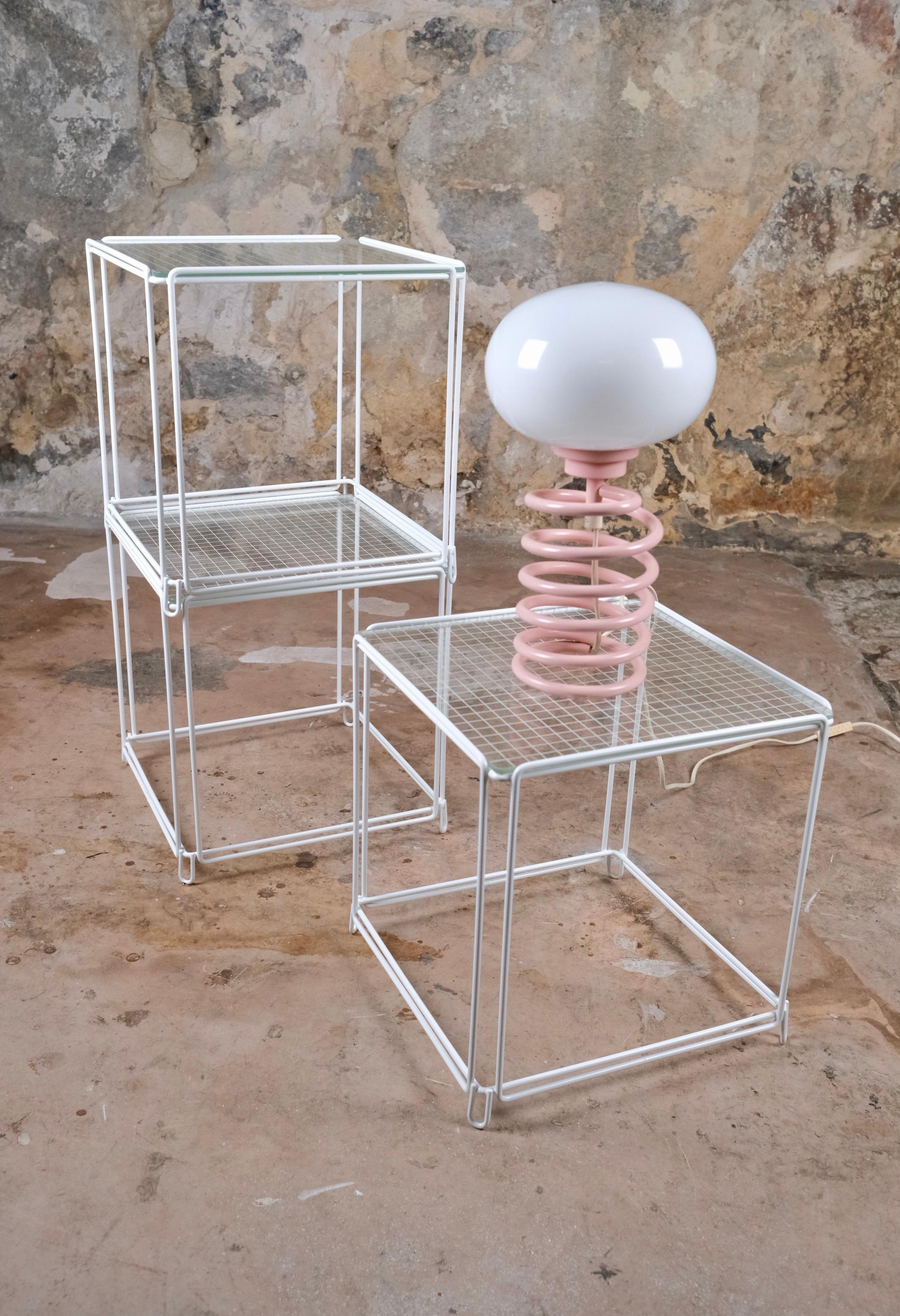 Set of 3 stackable side tables, Isocèle, by Max Sauze, 1970s In Good Condition In Lyon, FR