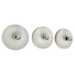 Set di 3 lampade da parete Staff Leuchten disc , anni '70 attribuite a Charlotte Perriand