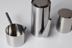 3-teiliges Teeservice aus Edelstahl von Arne Jacobsen für Stelton, ca. 1960er Jahre