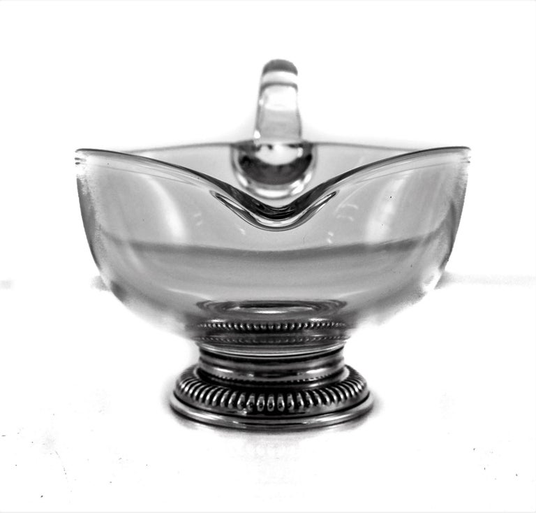 Set of 3 Sterling and Glass Gravy Boats For Sale at 1stDibs gravy