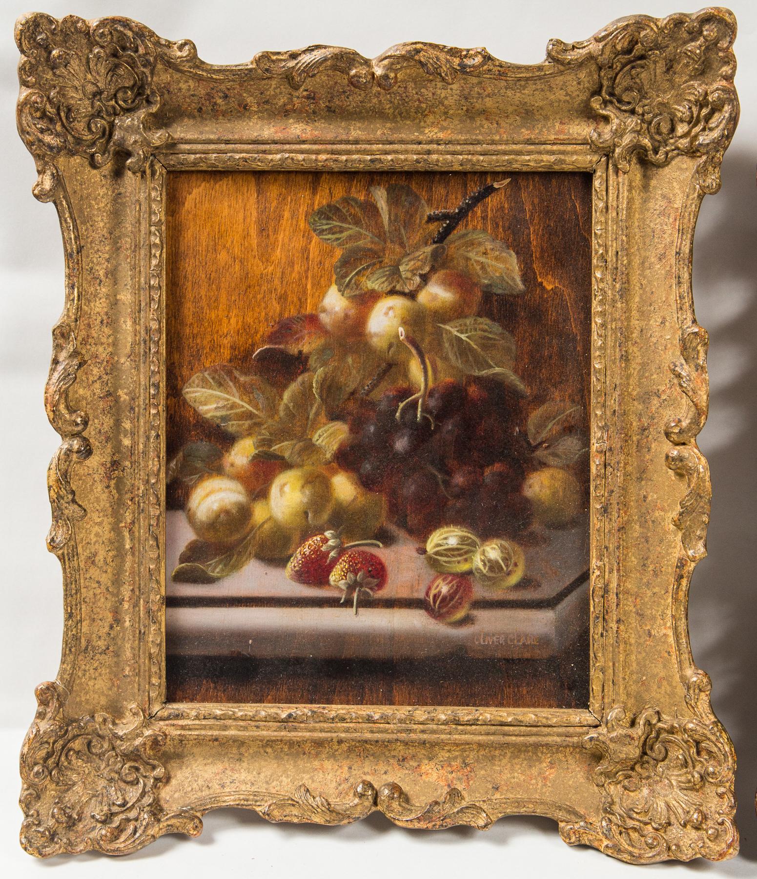 Set of 3 Still Life in Gilt Frames Signed In Good Condition For Sale In Woodbury, CT