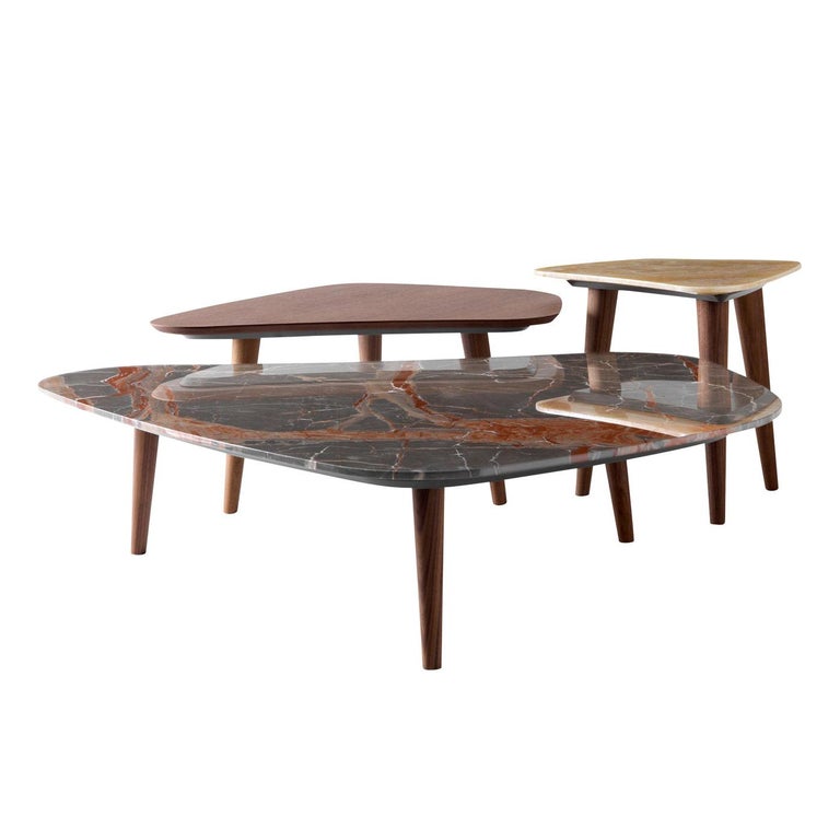 Set of 3 Stone Coffee Tables For Sale at 1stDibs