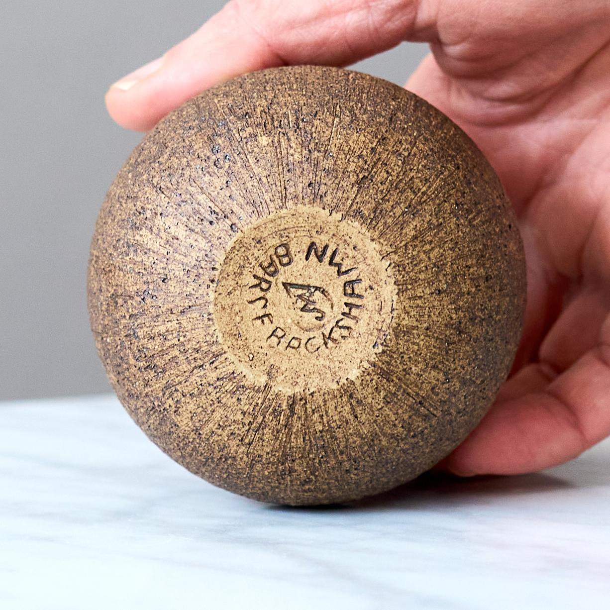20th Century Set of 3 Stoneware Globe Vases by Nils Allan Johannesson, Sweden, 1960s. For Sale