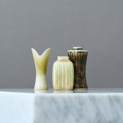 Satz von 3 Miniaturvasen aus Steinzeug von Nylund & Stålhane. Rörstrand, Schweden 1950er Jahre