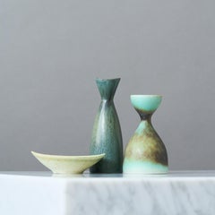 Satz von 3 Steingutminiaturen von Carl-Harry Stålhane, Rörstrand, Schweden, 1950er Jahre