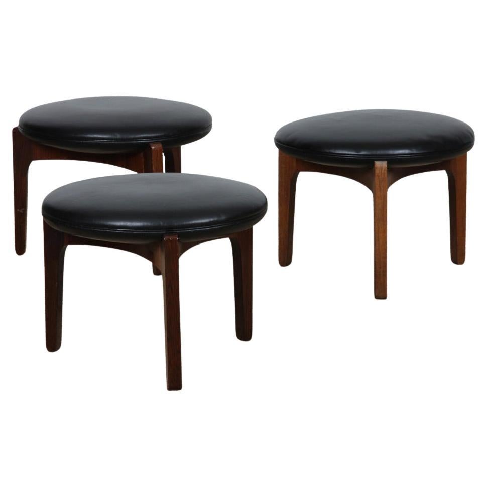 Ensemble de 3 tabourets par Sven Ellekaer pour Christian Linneberg, 1960s en vente