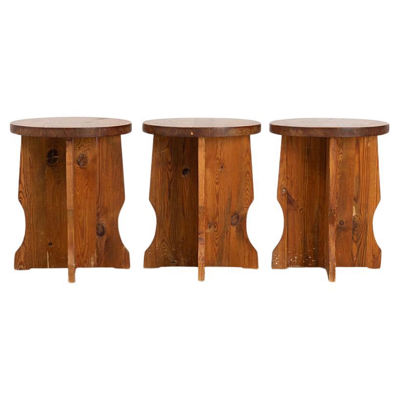 Set of 3 stools in style of Axel Einar Hjorth