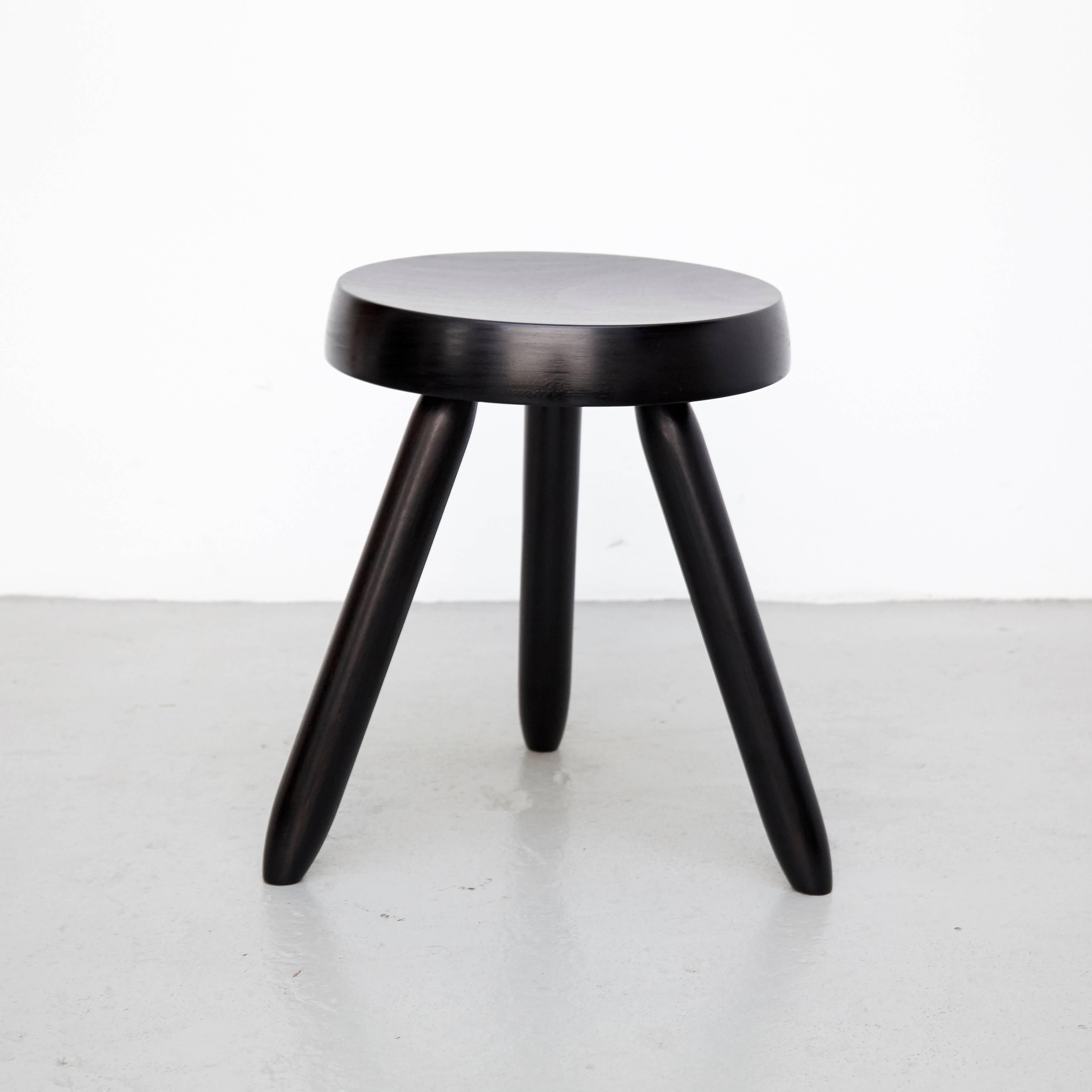 Wood Set of Three Stools in the Style of Charlotte Perriand